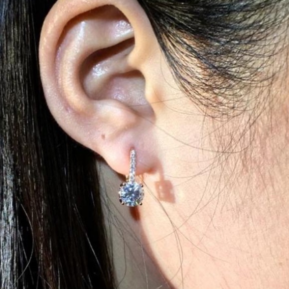 18K rose gold plated drop earrings - Picture 4 of 4